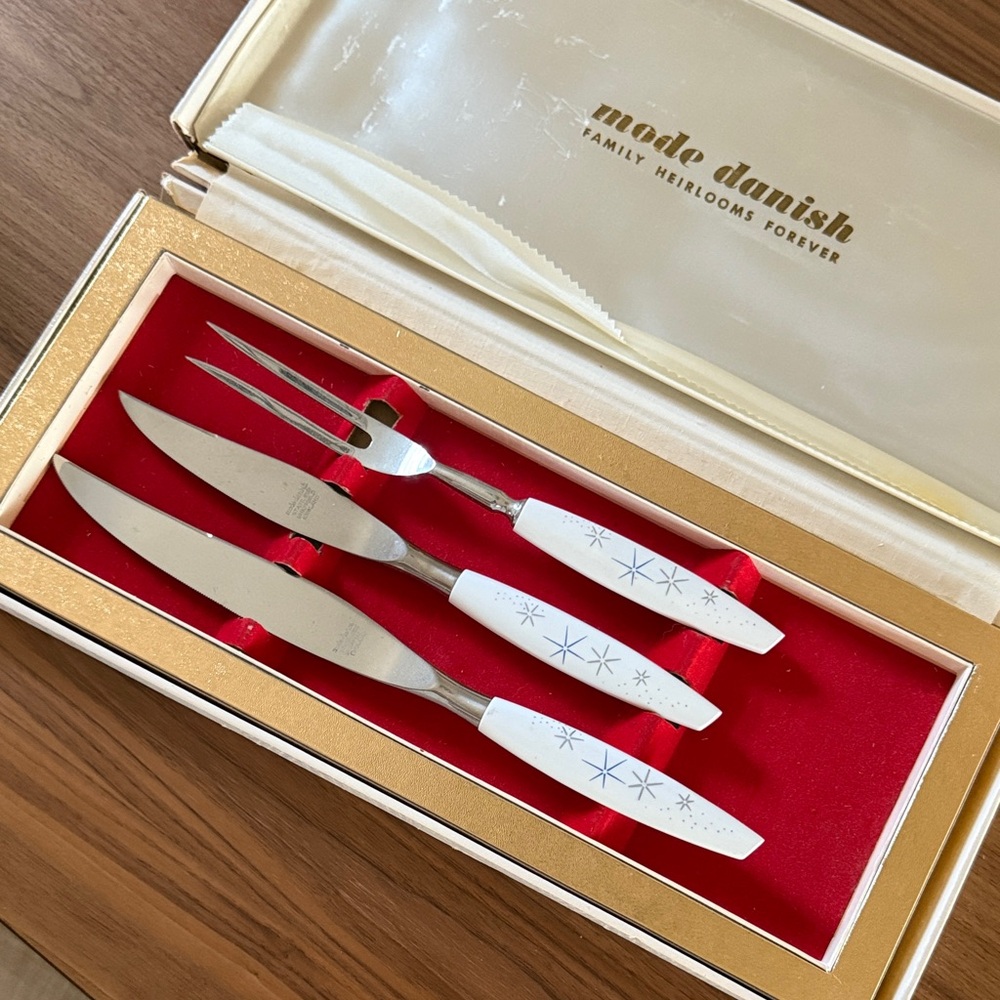 Vintage Sheffield England Mode Danish  Carving Set